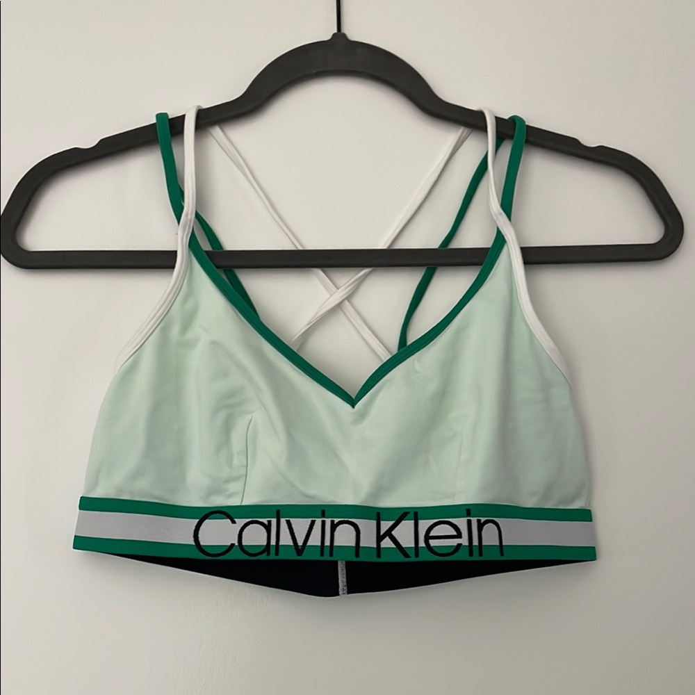 Calvin Klein Green and White Bralette